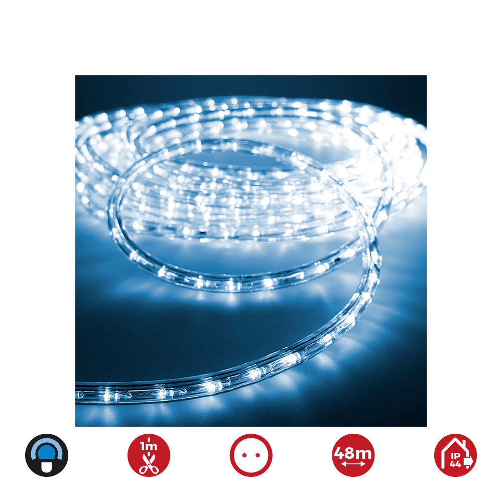 TUBO FLEXILED 2 VIAS FIJO 30 LEDS/m 48m AZUL   EURO/MTS