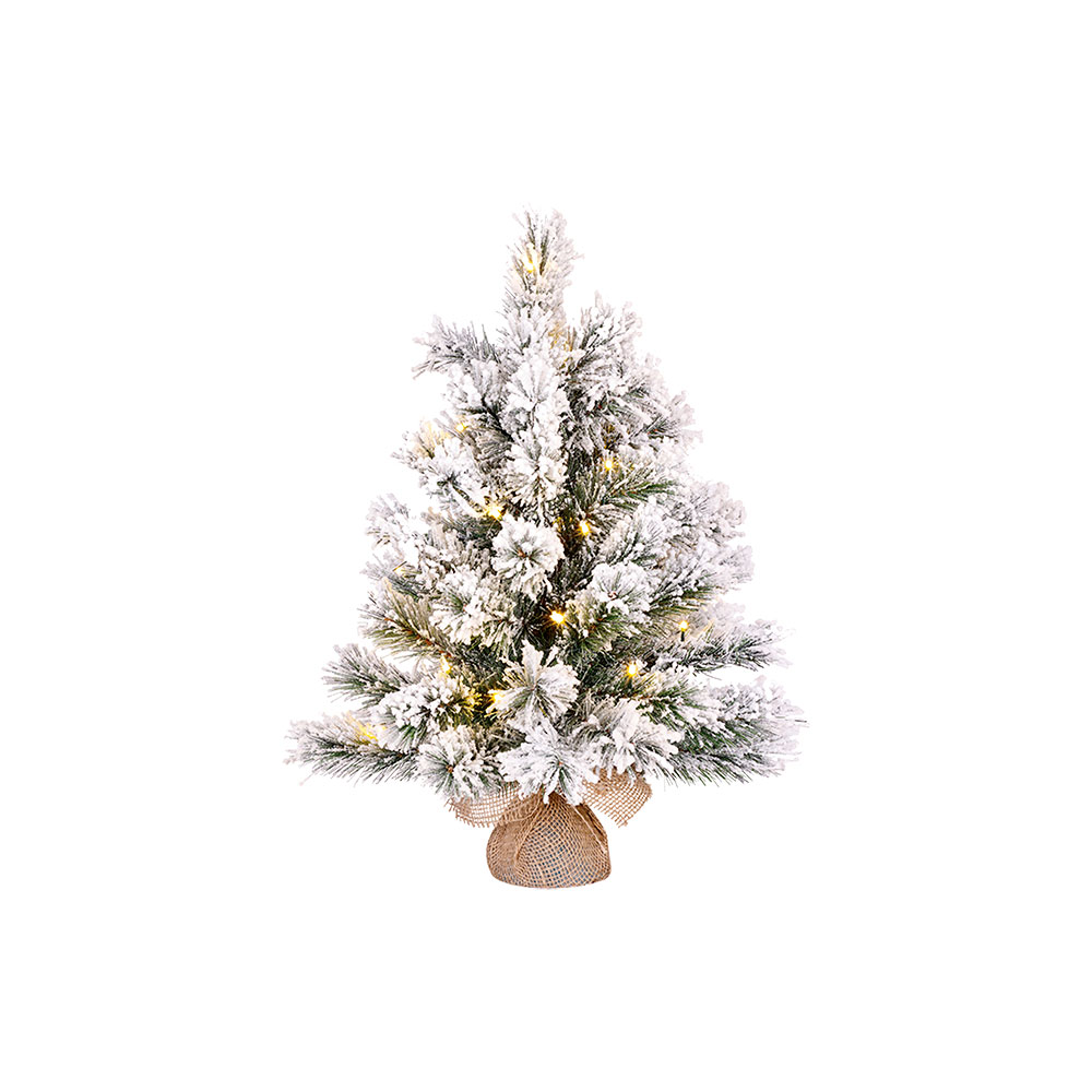 MINI ARBOL DE NAVIDAD EFECTO ESCARCHA CON LED INCLUIDA  41x60cm