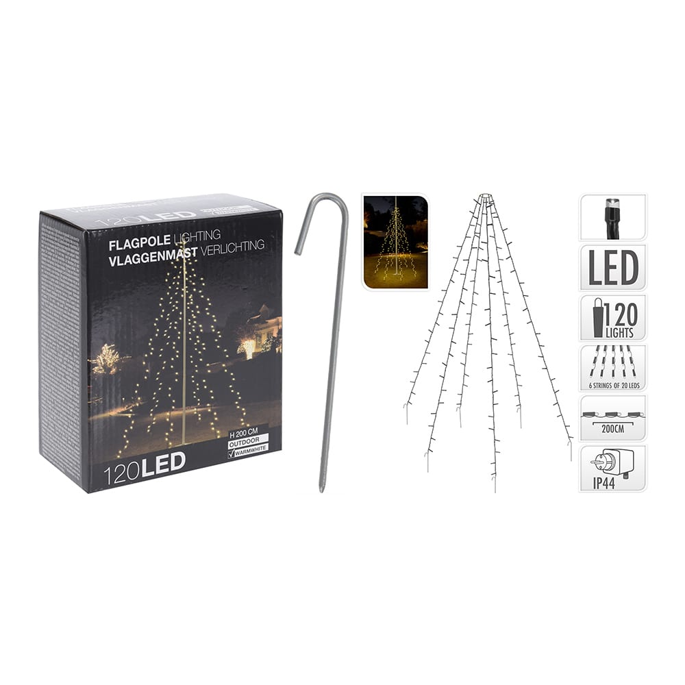 CORTINA EXTERIOR 120 LED BLANCO CALIDO ESPECIAL PARA ARBOLES 2m (altura)
