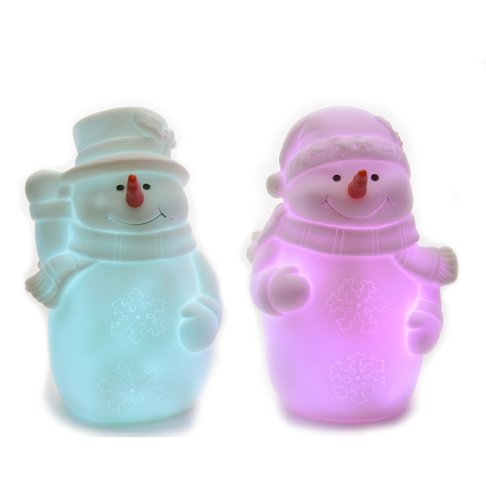 FIGURA MUÑECO NIEVE LED TACTO SUAVE 13cm 3xLR44