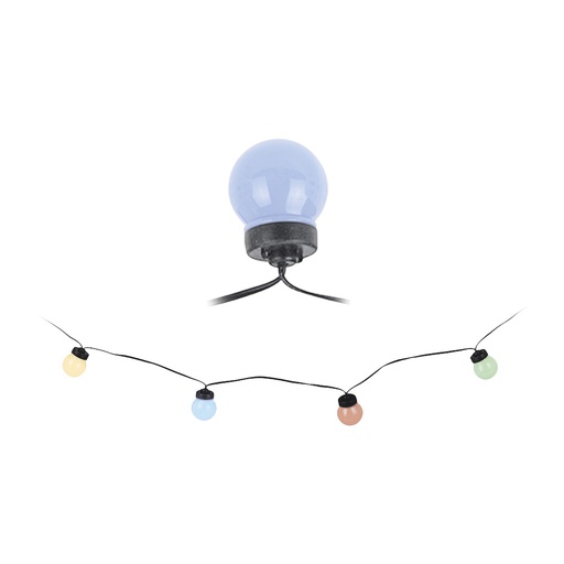 [000002522] GUIRNALDA LED BOMBILLAS ESFERICAS PARA EXTERIOR MULTICOLOR 20 LEDS 12,5m