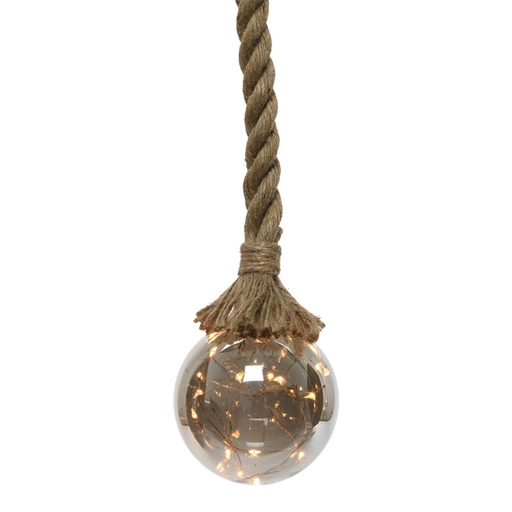 [000002618] BOMBILLA A PILAS  MICROLED CON CUERDA LUZ BLANCO CALIDO  Ø10x80cm