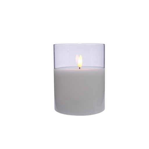 [000002727] VELA LED EN VASO DE CRISTAL Ø10x13cm