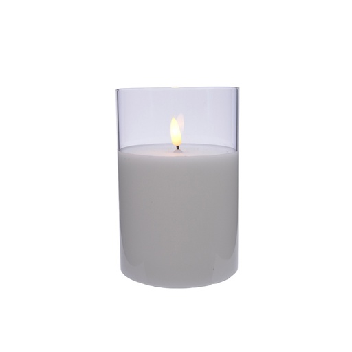 [000002728] ULT. UNIDADES VELA LED EN VASO DE CRISTAL Ø10x15cm