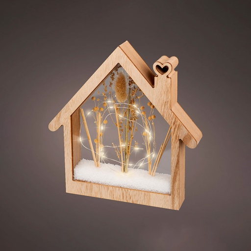 [000002869] CASITA DE MADERA CON MICROLEDS 4,30X26X27CM 25 LEDS