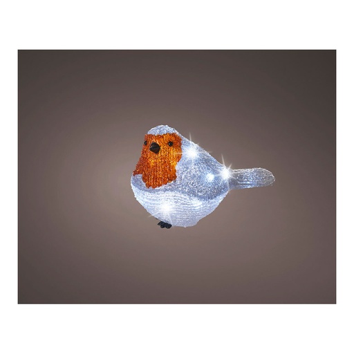 [000002909] PETIRROJO ACRILICO CON LED 11x21x14cm 20 LEDS