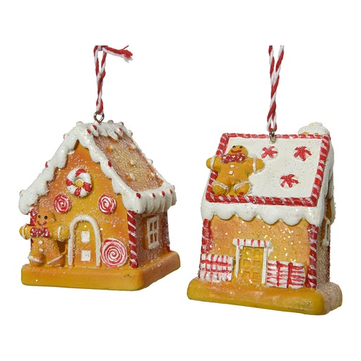 [000002912] CASA POLIRESINA GINGERBREAD DISEÑOS SURTIDOS 6,5x5x7cm