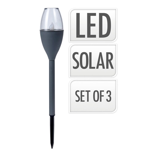 [000002931] SET 3 LAMPARAS SOLARES COLOR GRIS