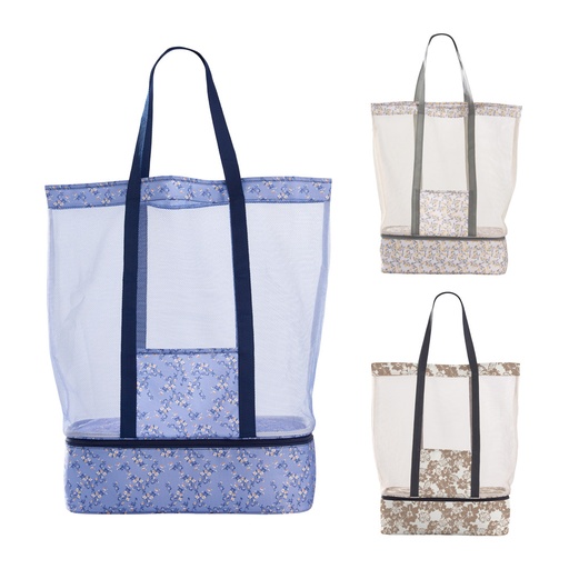[000003147] BOLSA DE PLAYA CON ENFRIADOR 53x16x39cm COLORES SURTIDOS