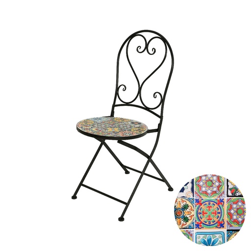 [000003208] SILLA MOSAICO MODELO PRAGA PARA EXTERIOR