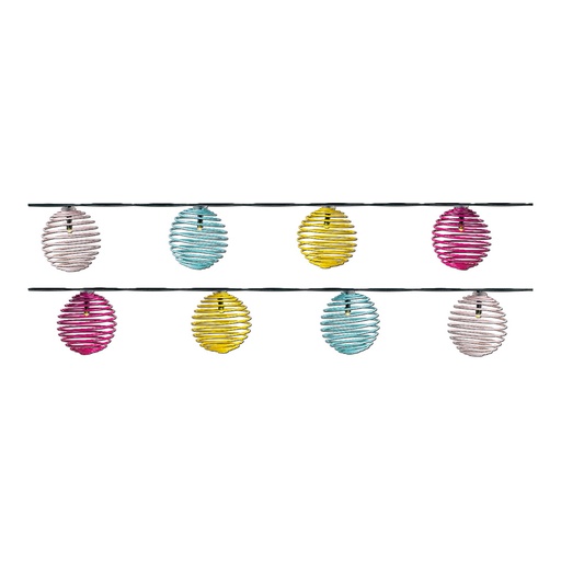 [000003212] GUIRNALDA SOLAR DE COLORES 10 LEDS CON CABLE DE METAL EXTERIOR 4,7m