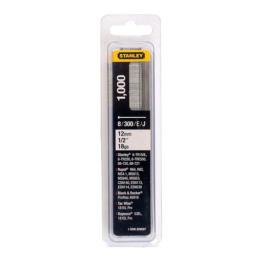 [000003263] CAJA 1000 CLAVOS/BRAD 8/300/E/TIPO J - 12mm 1-SWK-BN050T STANLEY