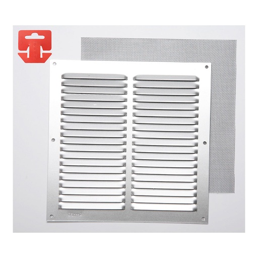 [000003373] REJILLA CON MOSQUITERA. ALUMINIO 0.6 NATURAL 200x200mm (G)