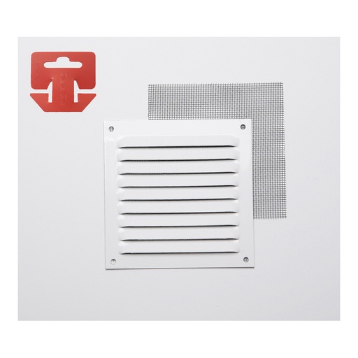 [000003378] REJILLA CON MOSQUITERA. ALUMINIO 0.6 BLANCO LACADO 100x100mm (G)