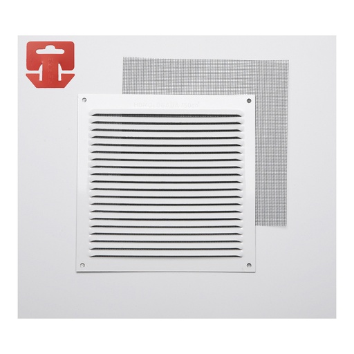 [000003380] REJILLA CON MOSQUITERA. ALUMINIO 0.6 BLANCO LACADO 170x170mm (G)