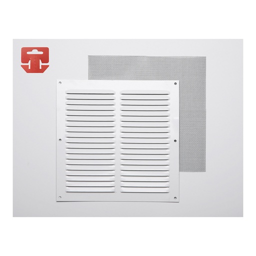 [000003381] REJILLA CON MOSQUITERA. ALUMINIO 0.6 BLANCO LACADO 200x200mm (G)