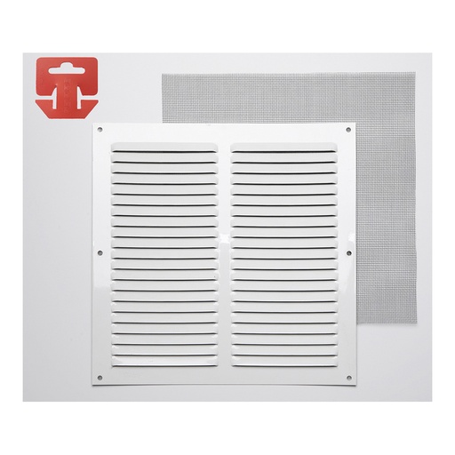 [000003382] REJILLA CON MOSQUITERA. ALUMINIO 0.6 BLANCO LACADO 250x250mm (G)
