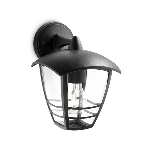 [000003501] APLIQUE EXTERIOR PARED INV. 1X60W NEGRO MOD. CREEK PHILIPS
