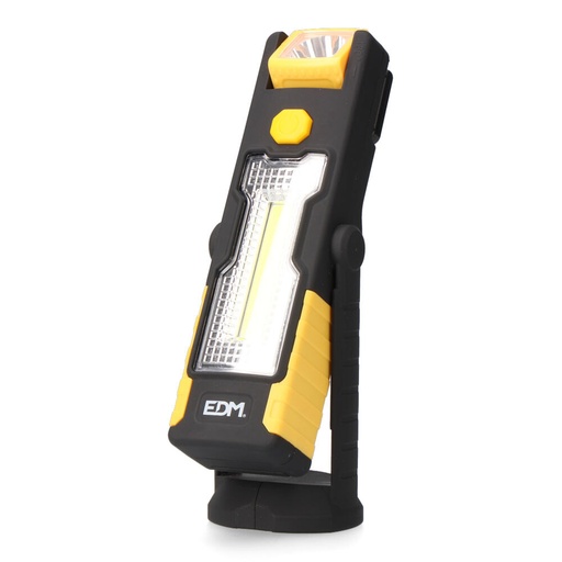 [000003637] LINTERNA LED COB XL DOBLE FUNCION 1LED 3W + 1 LED 1W CON GANCHO + IMAN 3xAAA (PILAS INCLUIDAS) EDM
