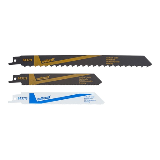 [000003638] PACK 3 HOJAS DE SIERRA DE SABLE 8437000 WOLFCRAFT