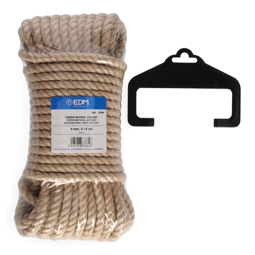 [000003639] MADEJA 15m CUERDA NATURAL YUTE BIO. 3 CABOS. CALIBRE 8m EDM