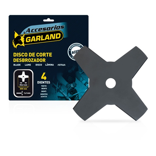 [000003651] S.OF. CUCHILLA 4D PARA DESBROZADORA 255x25,4x1,4mm 7100255144 GARLAND