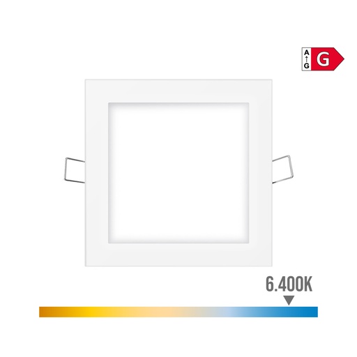 [000003658] MINI DOWNLIGHT LED EMPOTRABLE CUADRADO 6W 6400K LUZ FRIA. COLOR BLANCO 11,7x11,7cm EDM