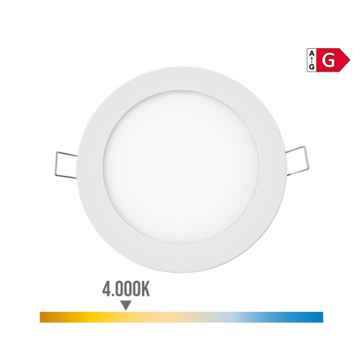 [000003660] MINI DOWNLIGHT LED EMPOTRABLE REDONDO 6W 4000K LUZ DIA. COLOR BLANCO Ø11,7cm EDM