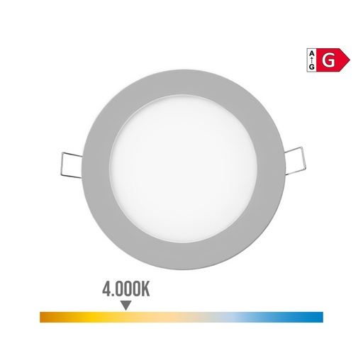 [000003661] MINI DOWNLIGHT LED EMPOTRABLE REDONDO 6W 4000K LUZ DIA. COLOR CROMADO Ø11,7cm EDM