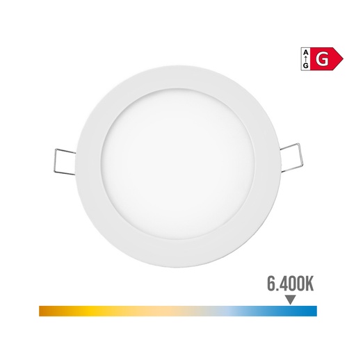 [000003662] MINI DOWNLIGHT LED EMPOTRABLE REDONDO 6W 6400K LUZ FRIA. COLOR BLANCO Ø11,7cm EDM