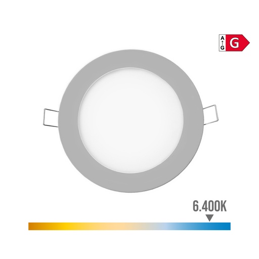 [000003663] MINI DOWNLIGHT LED EMPOTRABLE REDONDO 6W 6400K LUZ FRIA. COLOR CROMO Ø11,7cm EDM