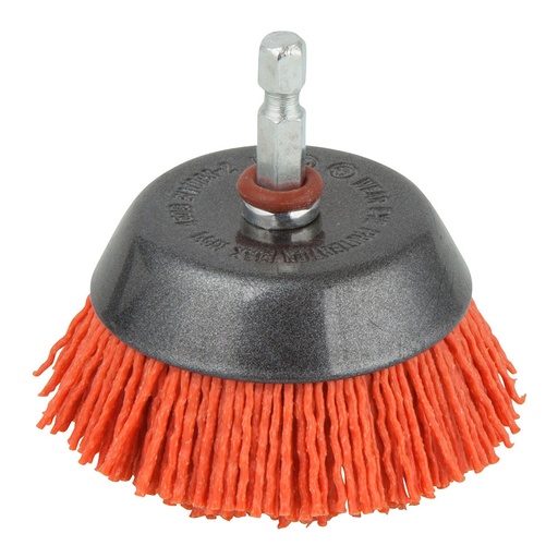 [000003679] CEPILLO DE COPA DE NYLON, VÁSTAGO HEXAGONAL 1/4" (6,35mm) 1506000 WOLFCRAFT