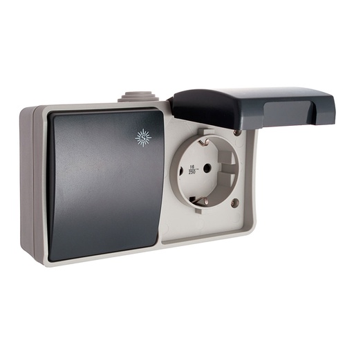 [000003680] CONMUTADOR + BASE T/TL  ENVASADO 16A 250V IP44