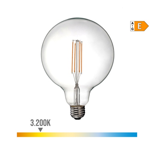 [000003696] BOMBILLA DE GLOBO CON FILAMENTO DE LED E27 6W 800lm 3200K LUZ CALIDA Ø12,5x17cm EDM