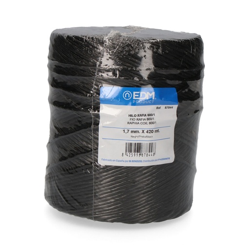 [000003702] HILO RAFIA 600/1 BOBINA 750g/420m NEGRO EDM