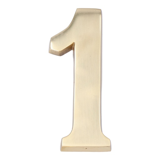 [000003704] NUMERO 1 LATON PULIDO 10cm FIJACION INVISIBLE EDM
