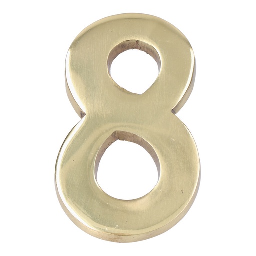 [000003711] NUMERO 8 LATON PULIDO 10cm FIJACION INVISIBLE EDM