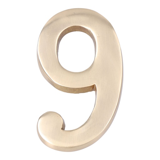 [000003712] NUMERO 9 LATON PULIDO 10cm FIJACION INVISIBLE EDM