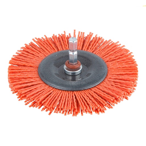 [000003718] CEPILLO DE DISCO DE NYLON, VÁSTAGO HEXAGONAL 1/4" Ø100x10mm 1502000 WOLFCRAFT