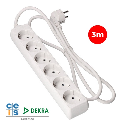 [000003749] BASE MULTIPLE 6 TOMAS SCHUKO 3m. 3x1,5mm EDM