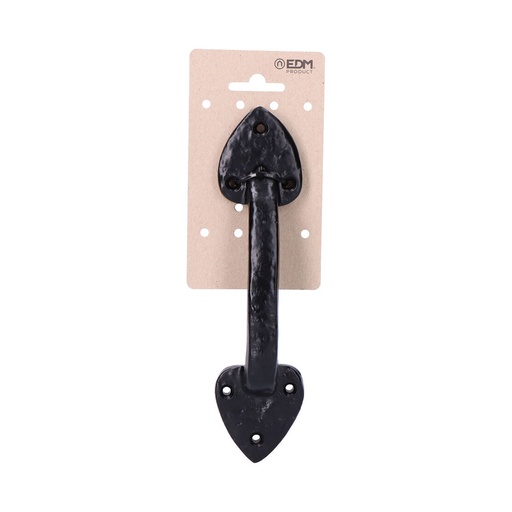 [000003756] TIRADOR PUERTA STANDARD 210MM FORJA NEGRO EN CARTÓN COLGANTE EDM