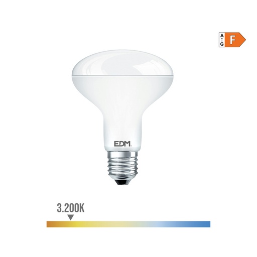[000003792] BOMBILLA REFLECTORA LED R90 E27 12W 1055lm 3200K LUZ CALIDA Ø9x12cm EDM