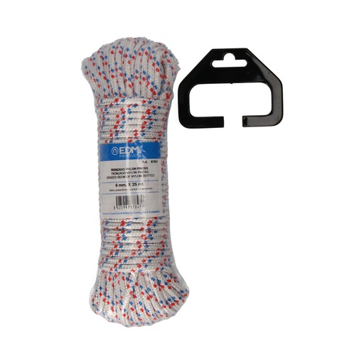 [000003796] MADEJA TRENZADO NYLON 25m BLANCO PINTAS EDM