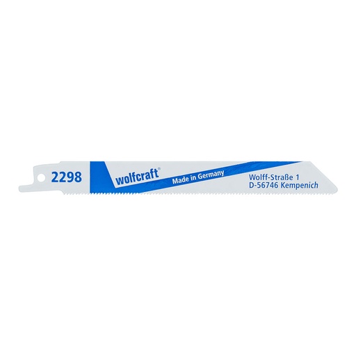 [000003799] PACK 2 HOJAS DE SIERRA DE SABLE BIM, METAL, FINO, LONGITUD 150mm 2298000 WOLFCRAFT