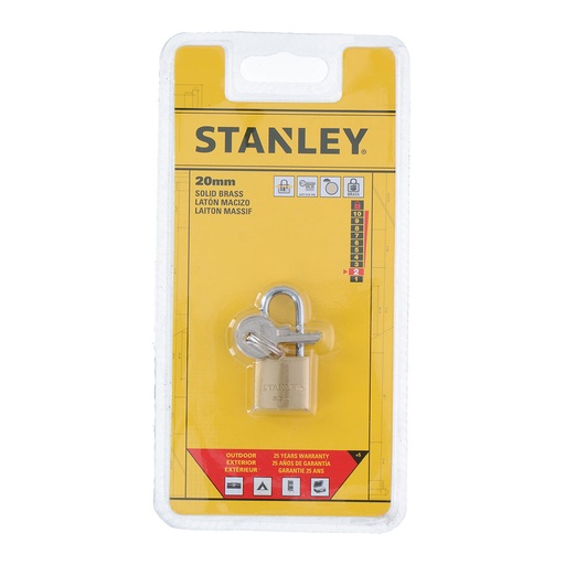 [000003801] CANDADO DE ARCO 20mm CON LLAVE STANLEY