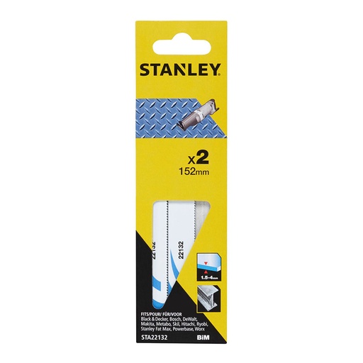 [000003809] PACK 2 HOJAS DE SIERRA DE SABLE 15,2cm METAL FINO STA22132-XJ STANLEY