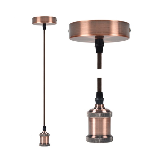 [000003855] KIT COLGANTE VINTAGE E27 COLOR BRONCE EDM