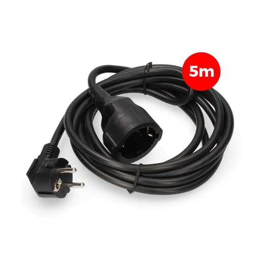 [000003904] PROLONGACIÓN MANGUERA 3x1,5mm T/TL 5m NEGRA EDM