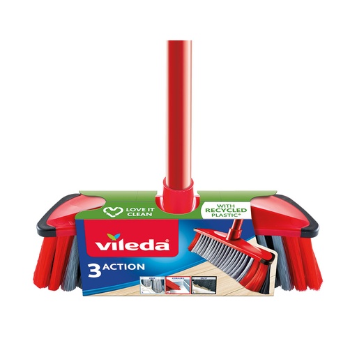 [000003905] SET CEPILLO 3 ACTION ESCOBA MULTIUSOS CON PALO 171214 VILEDA