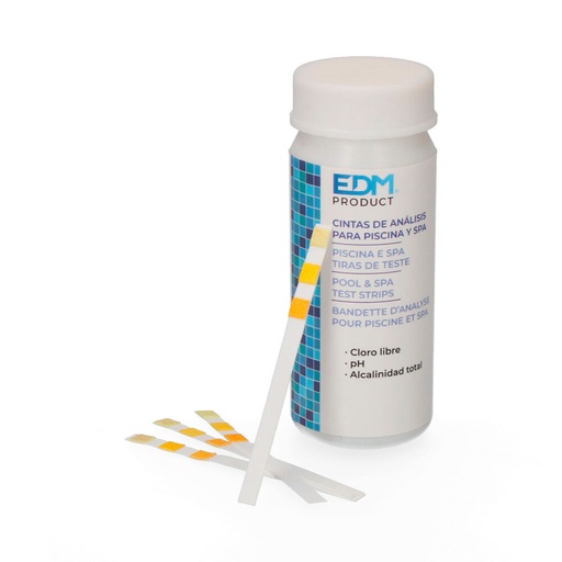 [000003943] TIRAS REACTIVAS TEST CLORO - PH - ALCALINIDAD 50unid. EDM